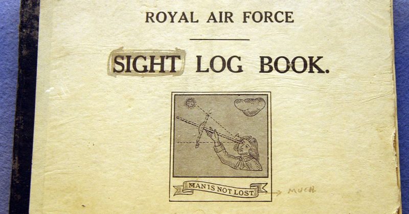 A Sight Log Book from the Royal Air Force. <a href=https://commons.wikimedia.org/w/index.php?curid=37273926
>Photo Credit</a>