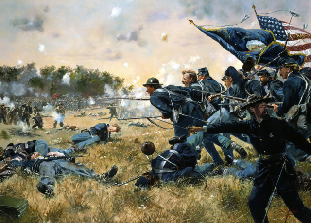 Attack of the 1st Minnesota at Gettysburg.