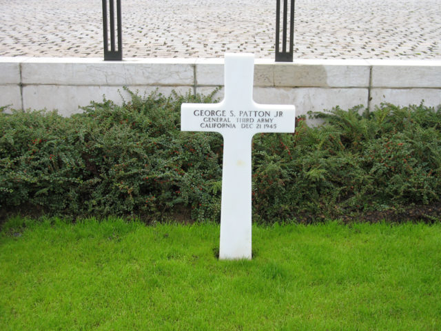 The General requested to be buried with his men when he died. His grave is in Luxembourg American Cemetery and Memorial, alongside WW2 Third Army Casualties
