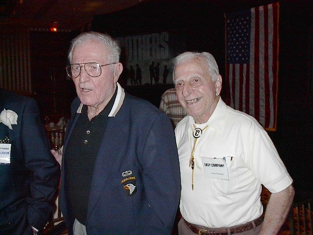 Dick Winters and Frank Perconte at the Emmy's in 2002.  (Photo provided by the Author)