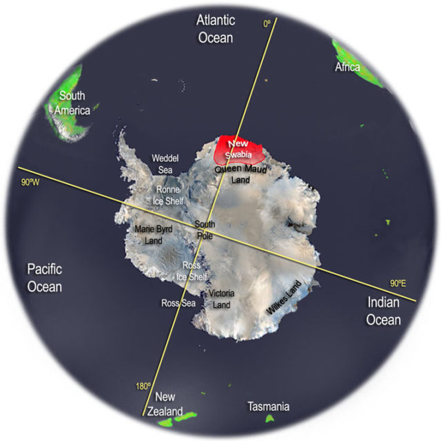 The Nazis claimed only a small area of the Antarctica. By Thomas Blomberg – CC BY-SA 2.5