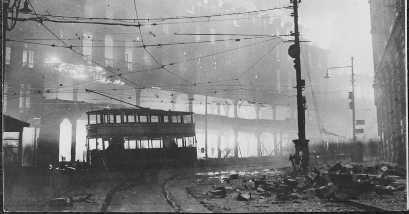 Sheffield Blitz, 1940. Devastation in Sheffield city centre.