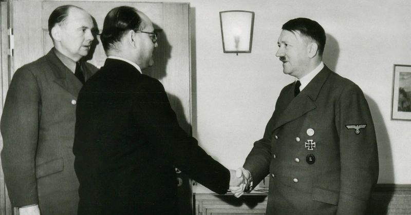 Subhas Chandra Bose meeting Adolf Hitler.