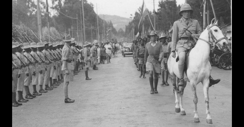 Orde Wingate enters Addis Ababa on horseback.