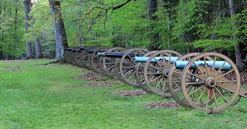 Ruggles' Battery at Shiloh National Military Park at Shiloh, Hardin County, Tennessee. 