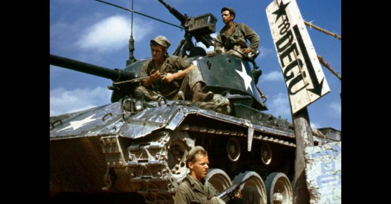 The American crew of an M-24 tank near the Nakdong Riverfront in August 1950