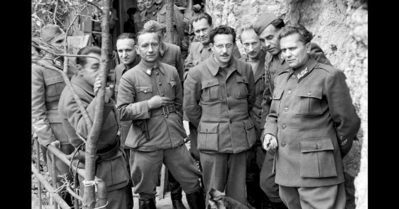 Josip Tito with Yugoslavian Partisan leaders during WW2