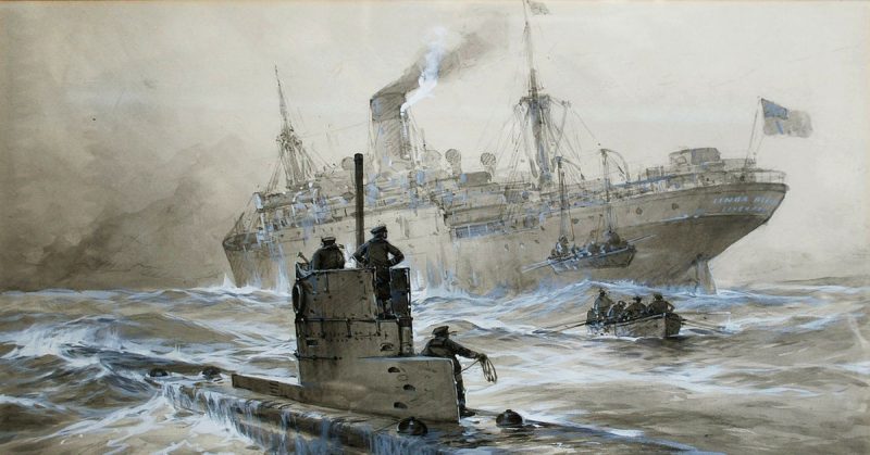 Sinking of the Linda Blanche out of Liverpool, painting by Willy Stöwer.