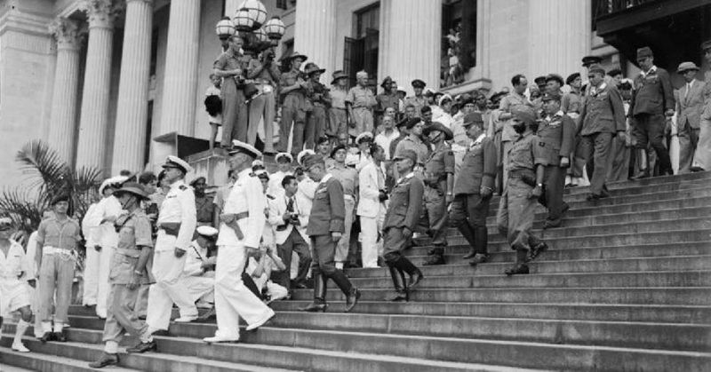 Japanese surrender at Singapore, 1945.