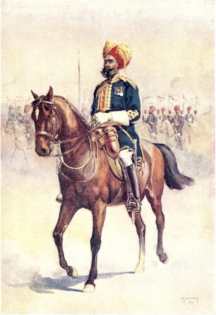 Major A.C. Lovett’s painting of a member of the 14th Murrays Jaat Lancers;