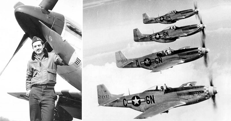 Capt. Albert L. Schlegel and a Fighter Group P-51D Quartet.