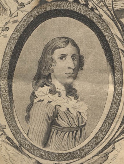 An engraving of Deborah Samson made for a book about her life written by one of her close friends;