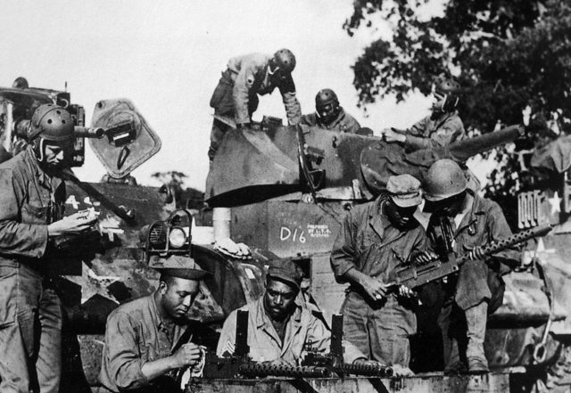 761st Tank Battalion’s Dog Company before leaving England for Europe