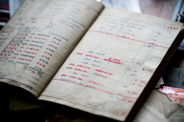 Flight operations log book.