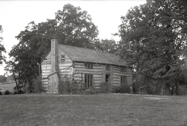 Grant’s log cabin and surrounding grounds.