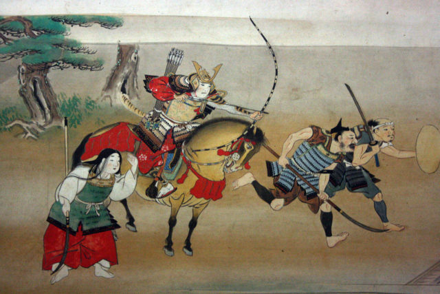 Samurai Warrior on horseback, armed with a bow.