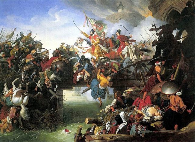 Nikola Zrinski led a final heroic charge after he lit the fuse;