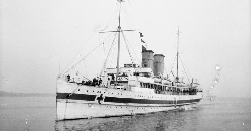 Hospital Ship ANGLIA.  <a href=”URL TO IMAGE”>Photo Credit:IWM</a> 