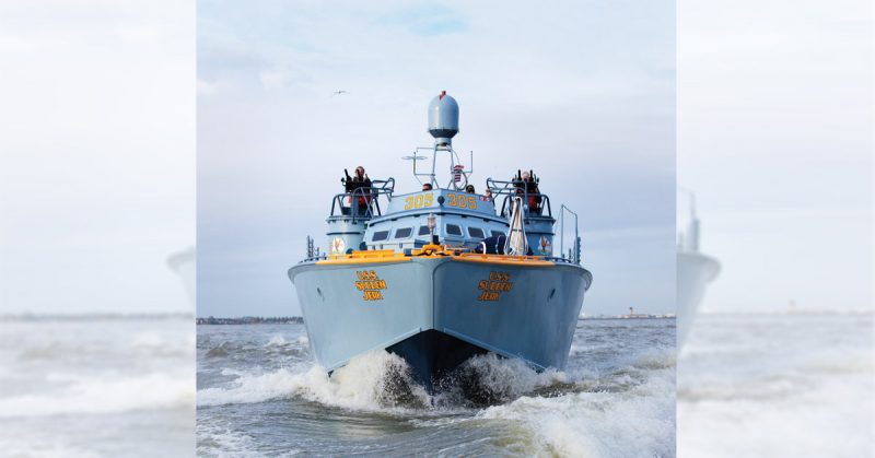 PT-305 rides on her home waters of Lake Pontchartrain. Courtesy of The National WWII Museum