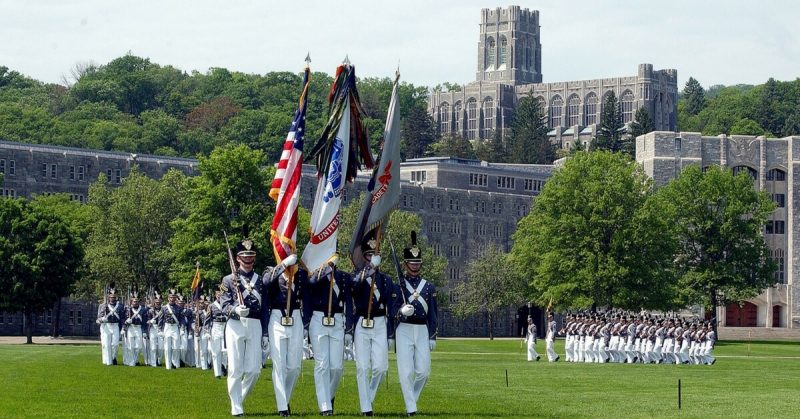 Cadet color guard on parade on the Plain