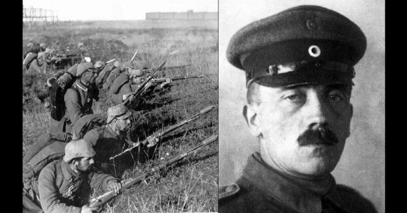 Left: German Soldiers during WW1 Right: Adolf Hitler as a young man