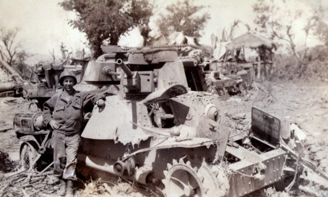Vlug is posing with the tanks he destroyed. Wuffer84 – CC-BY SA 3.0