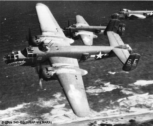 A B-25J of the 340th Bomb Group-43-28080, 486th Bomb Squadron.