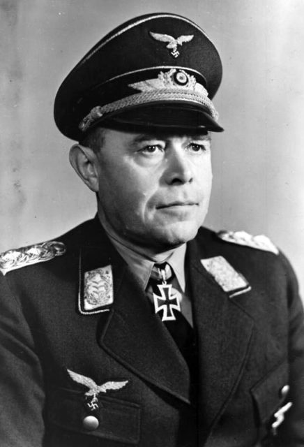 Albert Kesselring in 1940. Note the Knight’s Cross at his throat. CC-BY SA 3.0