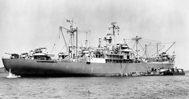 USS Callaway, she was one of the only Coast Guard-manned ships during the invasion of Lingayen Gulf.