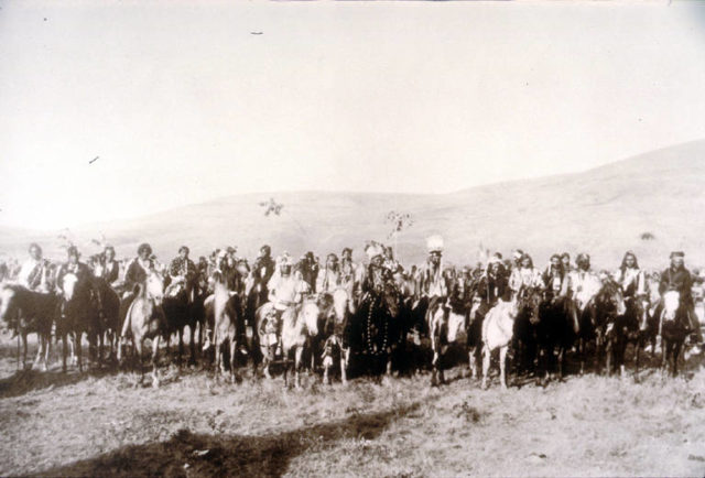 Title Nez Perce group known as “Chief Joseph’s Band”, Lapwai, Idaho, spring, 1877