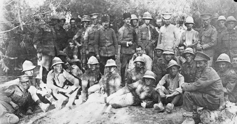British soldiers captured by the Turks in the Second Battle of Gaza in Jerusalem, April 1917. <a href=http://www.iwm.org.uk/collections/item/object/205306051>Photo Credit</a>