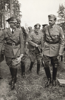 Adolf Hitler and Carl Gustaf Emil Mannerheim in Finland on 4th June 1942.