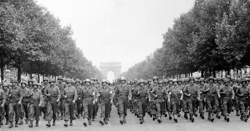 Victory - American Troops in Paris, August, 1944. 