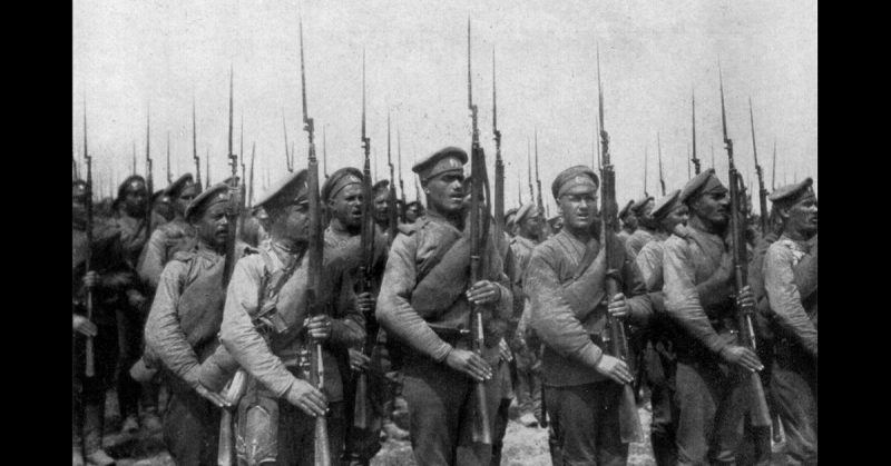Russian Soldiers in World War One Armed With Mosin-Nagant Rifles