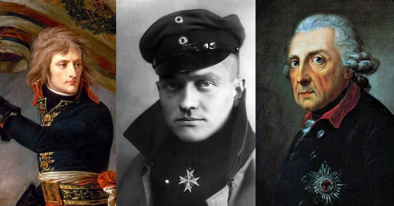 From left - Napoleon, The Red Baron, Frederick the Great