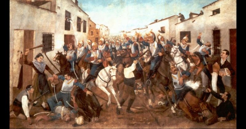 1808 - Spanish guerrillas resist the Napoleonic troops during the invasion of Spain.