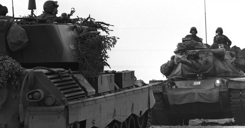 Leopard 1 MBT (left) and a US M60 (right)