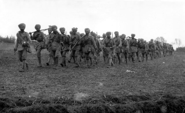 The 129th Duke of Connaught’s Own Baluchees at the First Battle of Ypres in Belgium in October 1914.