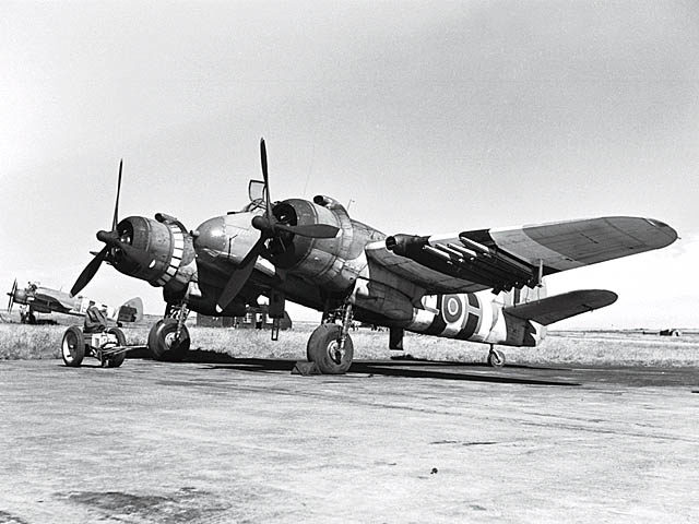 Bristol Beaufighter Mk X, NE255/EE-H, of No. 404 Squadron RCAF at RAF Davidstow Moor.