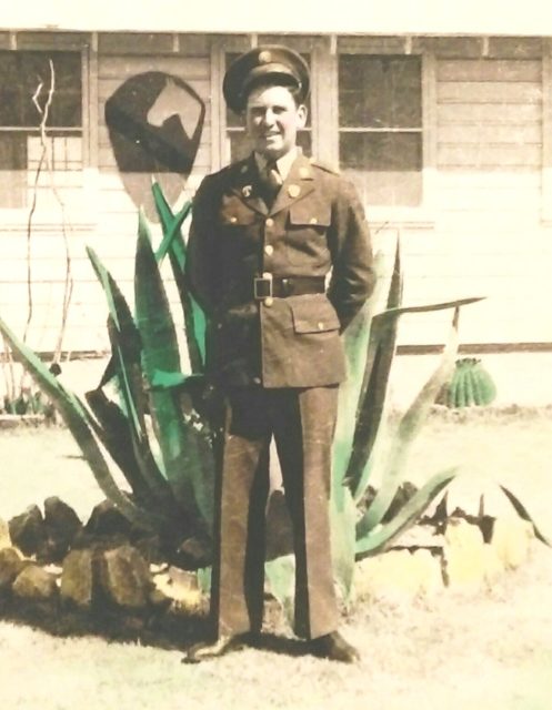 Gilbert Hofstetter is pictured in his Army dress uniform while training with the 7th Cavalry Regiment at Ft. Bliss, Texas, during World War II. The Moniteau County soldier was killed during the Battle of Leyte in 1944. Courtesy of Kay.