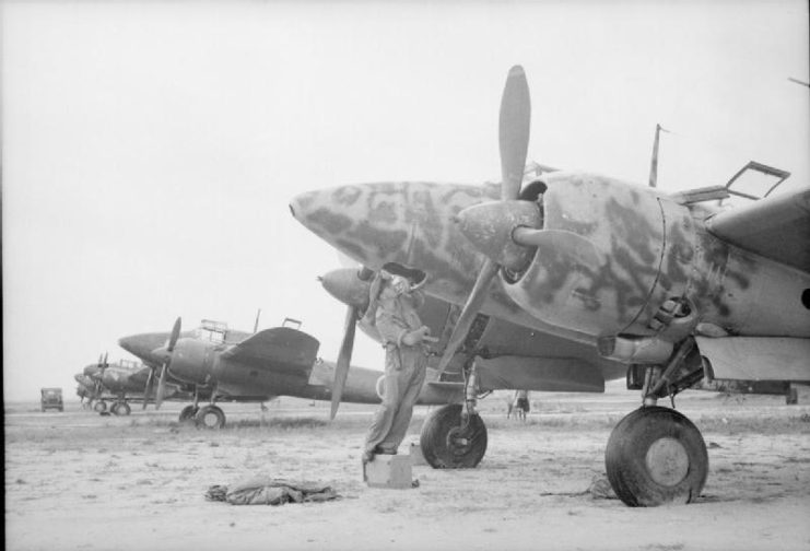 Abandoned Ki-45s of the 71st Dokuritsu Hiko Chutai at Kallang Airfield, Singapore in September 1945.