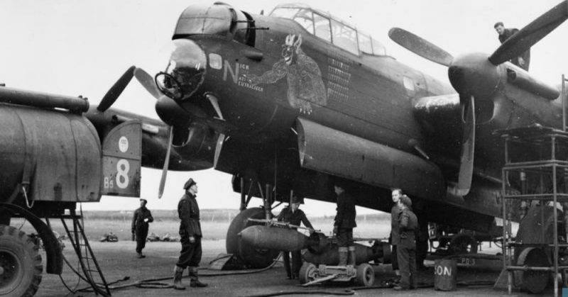 Avro Lancester at RAF Metheringham on 11 March 1945.