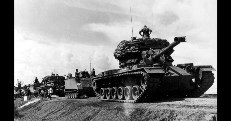 US ACAV and M48 in Convoy During operations in Vietnam.