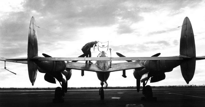 P-38 at sunset
