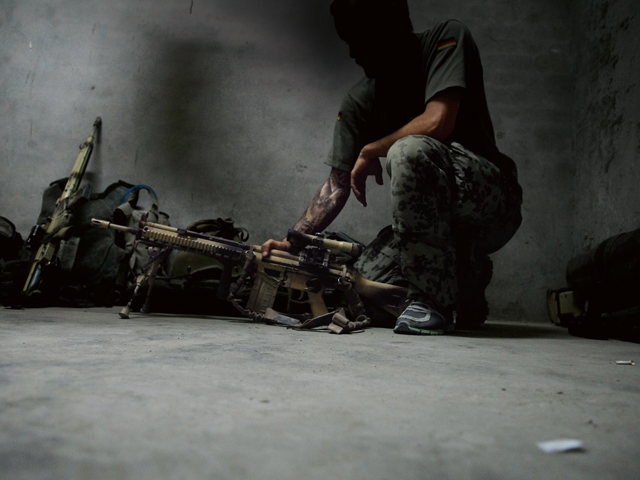 German Army sniper with G3 variant, Afghanistan.