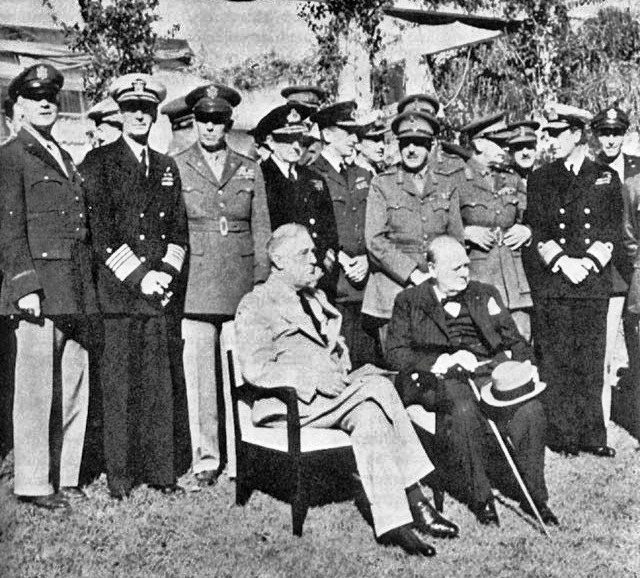 Roosevelt and Churchill in Casablanca.