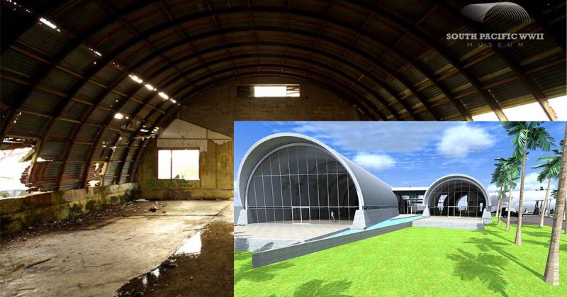 One of the many surviving Quonset Huts on Espiritu Santo from which the inspiration for the Museum’s design was drawn from. Photo: Karl von Moller.