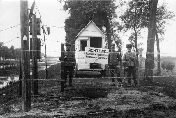 The German-constructed Wire of Death along the Belgian-Dutch border.