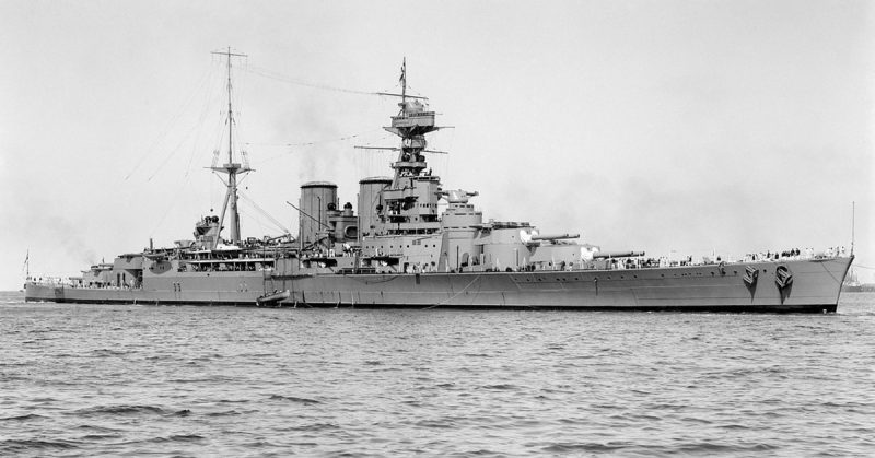 HMS Hood, the largest battlecruiser ever built. Photographed in Australia on 17 March 1924.