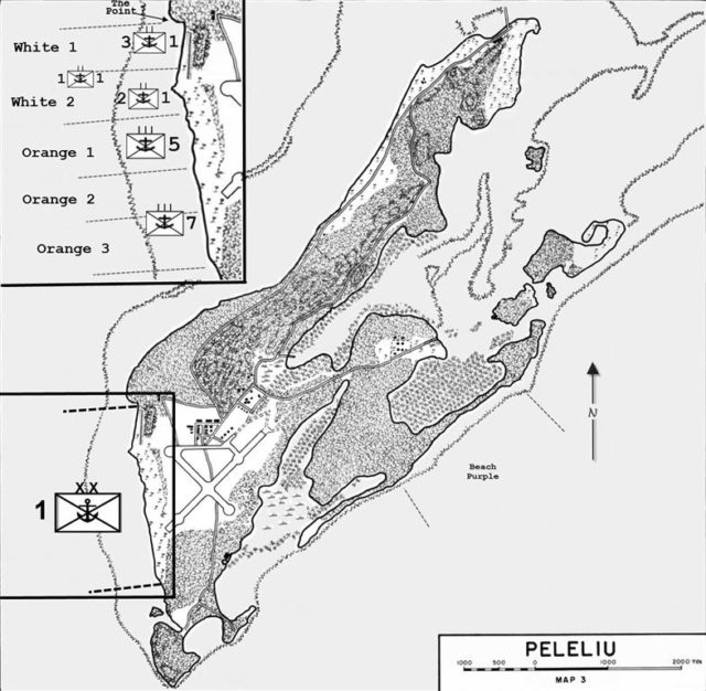 Plan for the invasion of Peleliu, September 15, 1944.